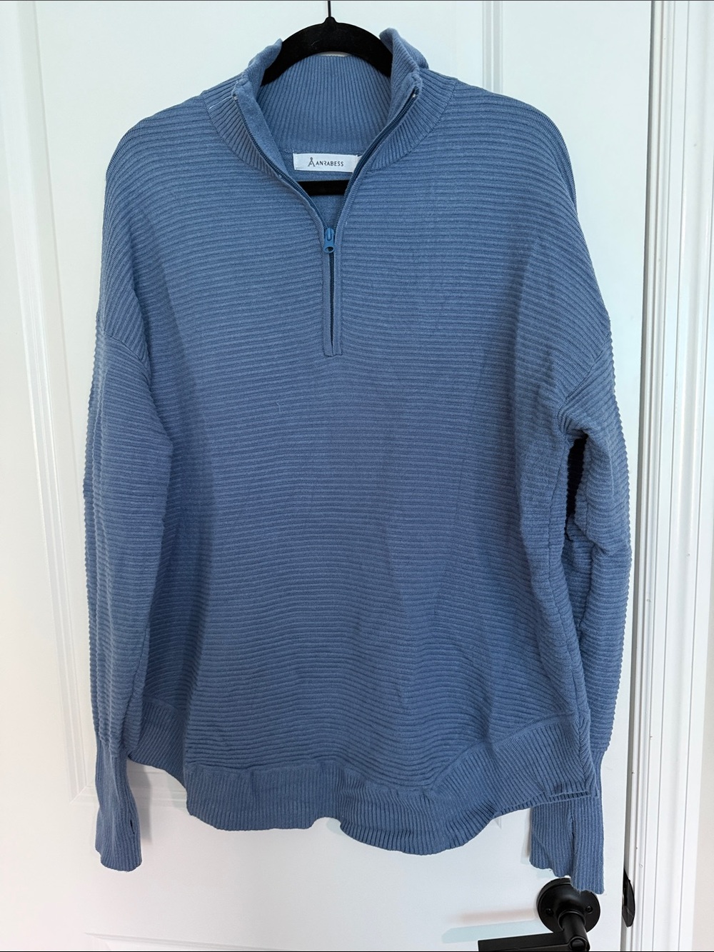 Men's Light Blue Quarter-Zip Sweater